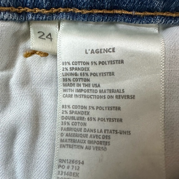 L’AGENCE JEANS SKIRT 24 COTTON BLEND BLUE COLOR  LACE UP FRONT, Trend, Chic - Picture 6 of 7